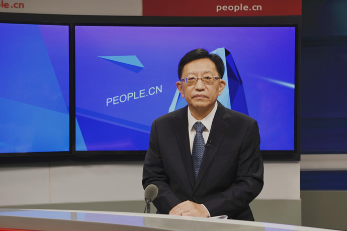 中國節(jié)能環(huán)保集團(tuán)有限公司黨委書記、董事長宋鑫做客人民網(wǎng)。人民網(wǎng)記者 王曉嘯 攝